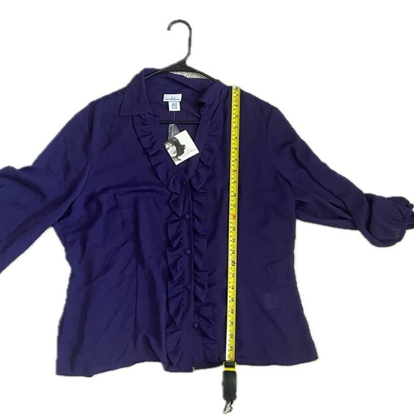 Jaclyn Smith Chiffon Ruffle Blouse (Size:XL, Color:Purple) - Picture 5 of 5